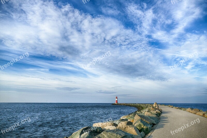 Sky Clouds Port Mole Stones