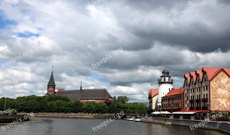 City Kaliningrad Clouds River At Home