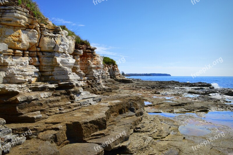 The Coast Rocks Rocks Stones Sea Water