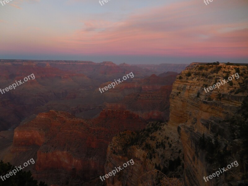 Sunset Grand Canyon Canyon Desert Free Photos