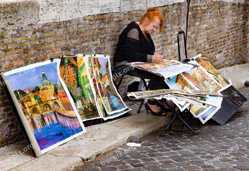 Painter Paintress Woman Artist Paint