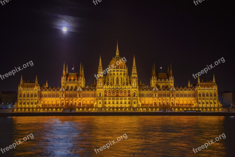 Parliament Danube Capital Hungarian Parliament Building Building