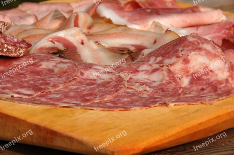 Cold Cuts Salami Ham Chopping Board Food