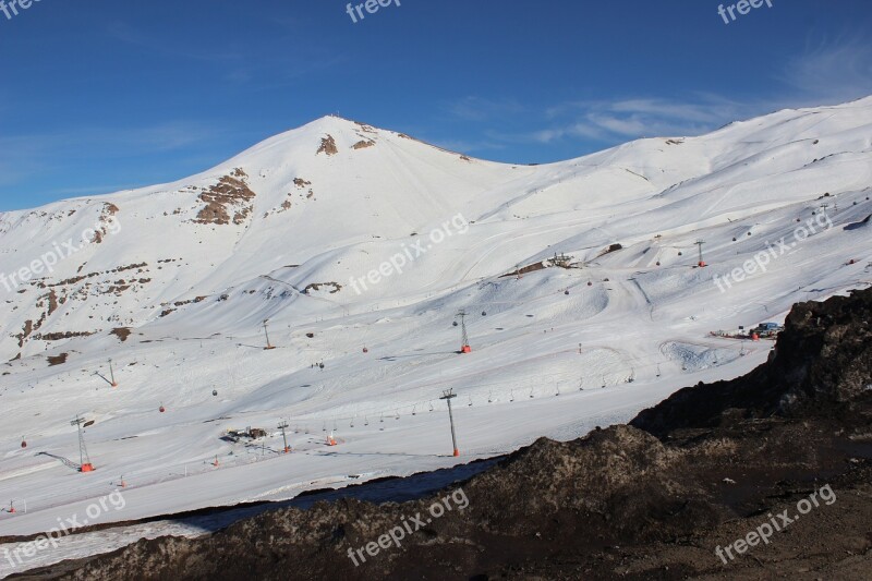 Snow Chile Mountain Winter Nature