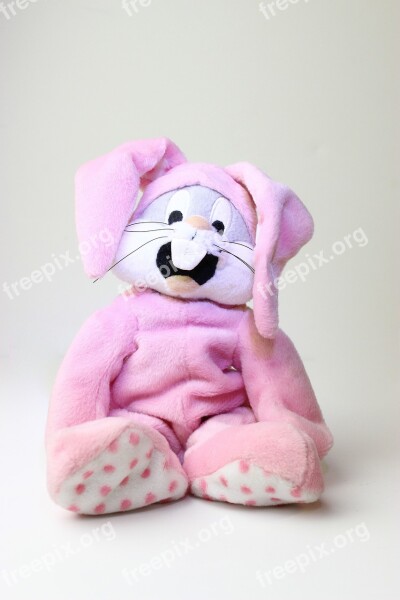 Plush Plush Toy Bunny Playful Childhood