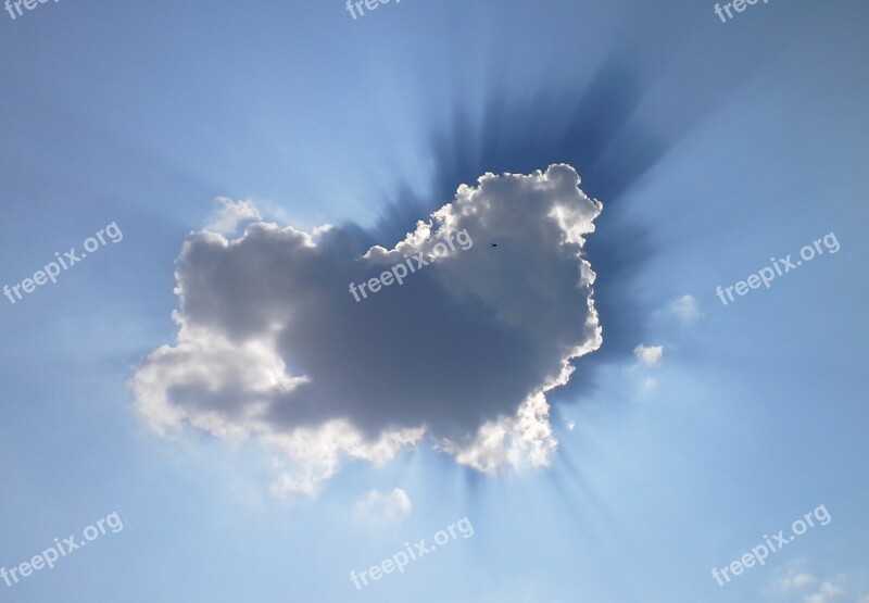 Sky Cloud Clouds Form Blue Cumulus Clouds