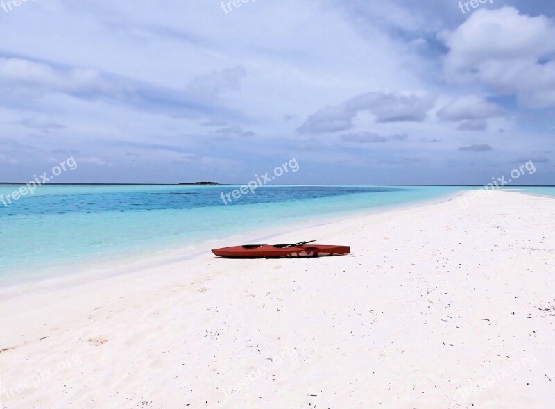 Kayak Beach Maldives Ocean Island