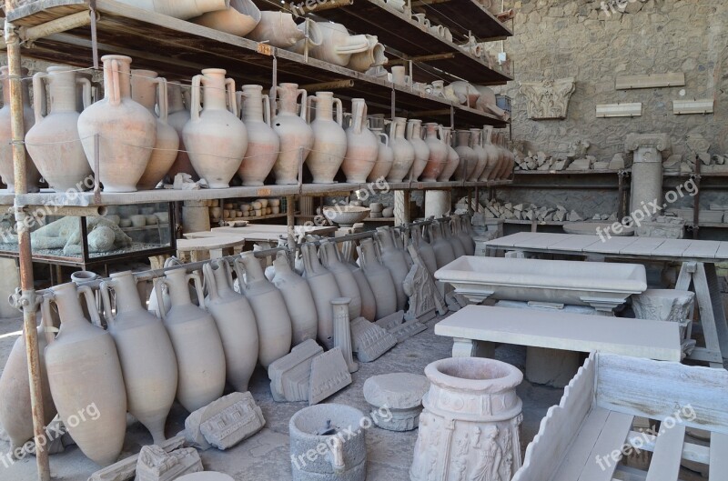 Pompeii Campania Amphorae Free Photos