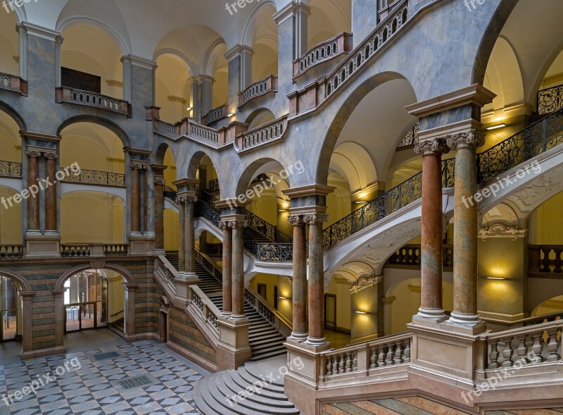 District Court Munich Bavaria Stairs Emergence