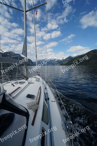 Sailing Seascape Blue Ocean Water