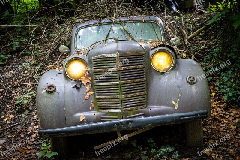 Auto Car Cemetery Historically Oldtimer Wreck