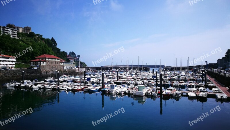 Fishing Port Sky Blue Tourism Motrico