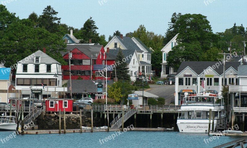 Boothbay Harbor Small Town Maine Cozy Townscape