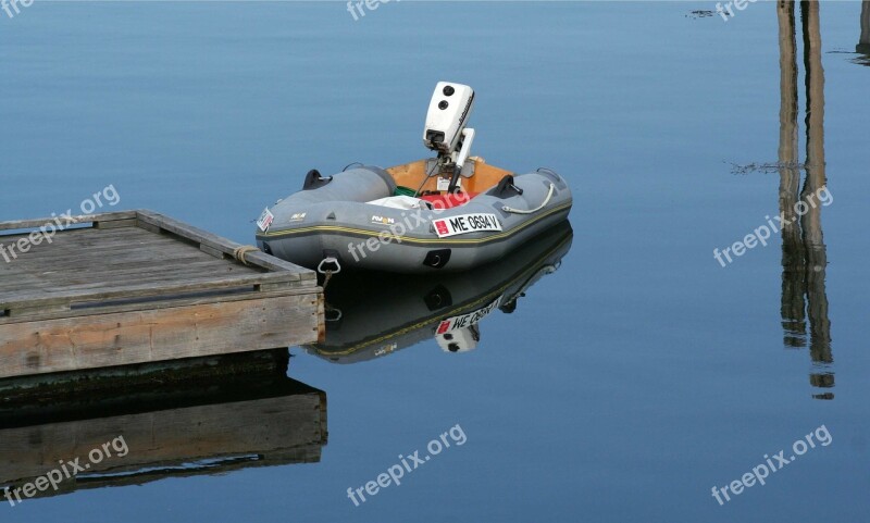 Tiny Boat Boothbay Harbor Motor Dock Inflatable