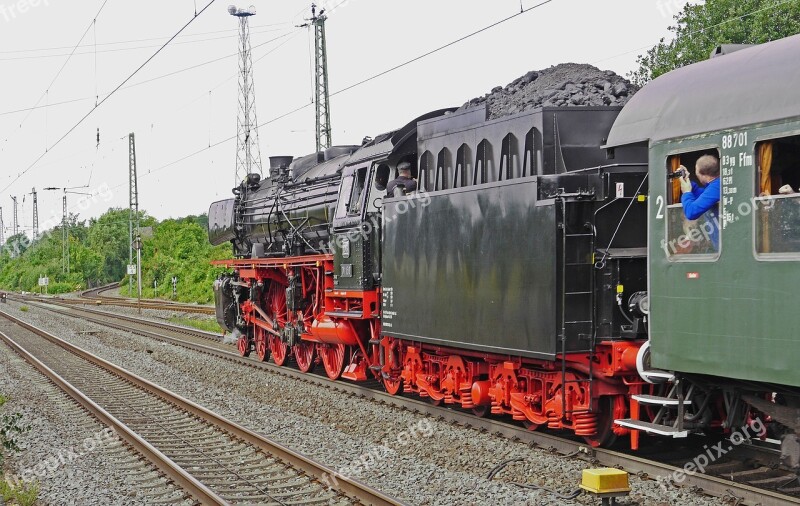 Steam Locomotive Departure Acceleration Station Exit Neubeckum