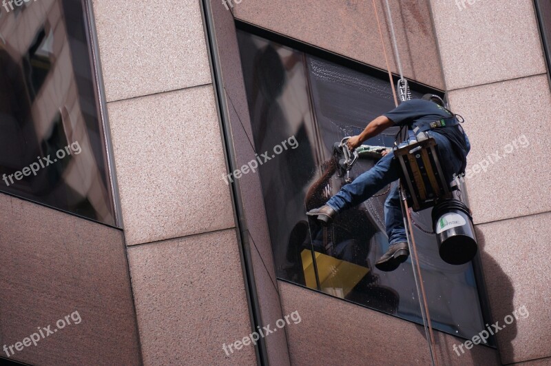 Worker Work Window Washer Window Washer