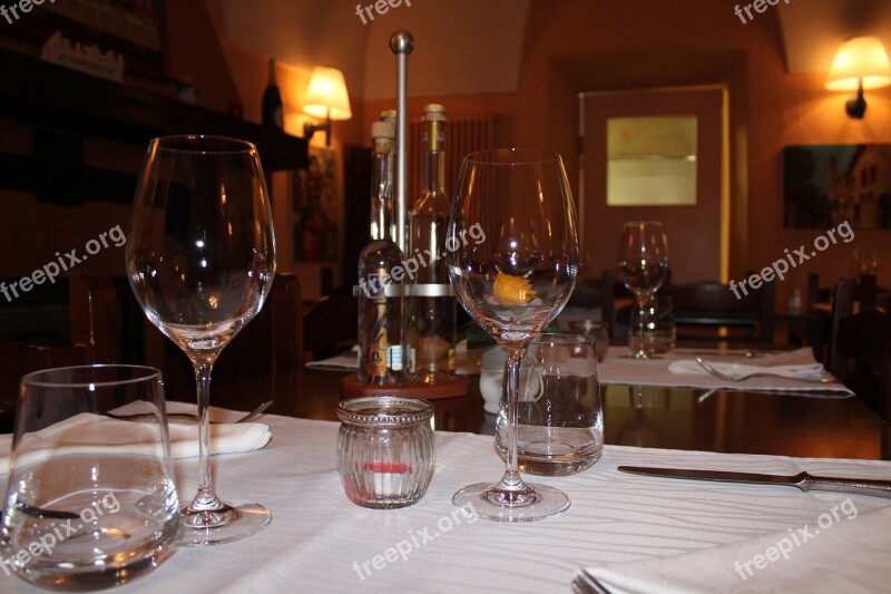 Restaurant Table Food Glasses Brindisi