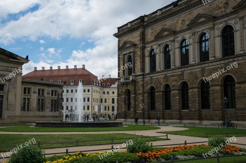 Dresden Fountain Historically Zwinger Dresden Royal Palace