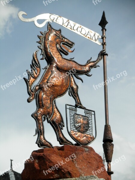 Sculpture Gevaudan Statue Sculpture Metal Auvergne