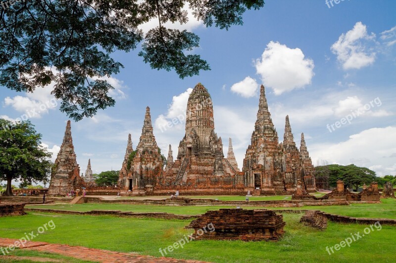 Wat Chai Wattanaram Measure Ayutthaya Thailand Miss