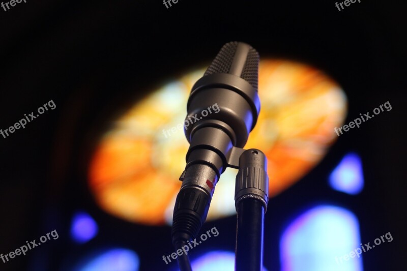 Microphone Church Window Church Window Colorful