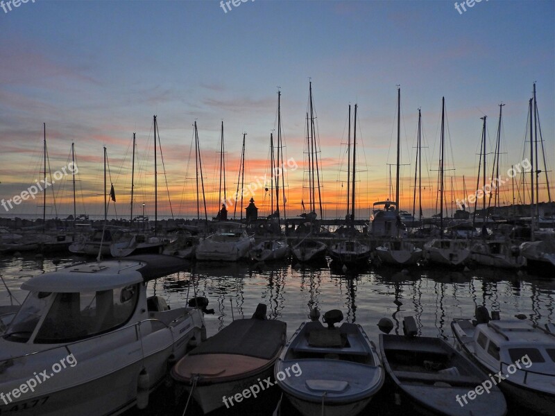 Sunset Croatia Port Dock Boat