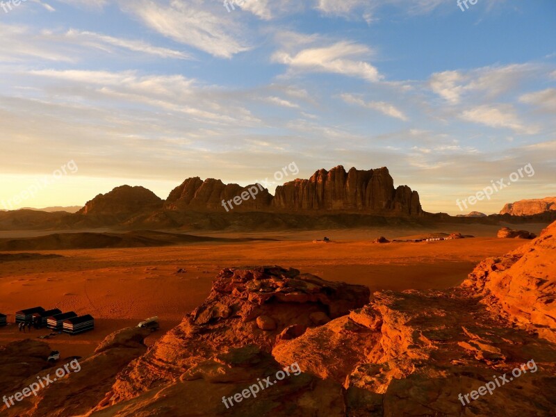 Desert Sunset Sand Wadi Rum