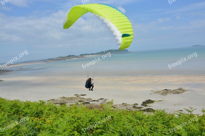 Paragliding Paraglider Flying In The Face Of The Sea Sports Activities Wind