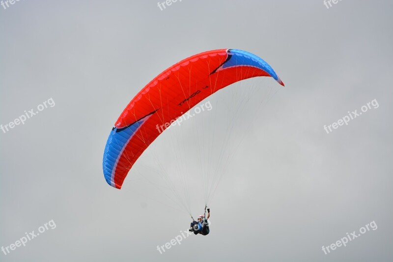 Paragliding Paragliding Bis Place Baptism Paragliding Sailing Red Blue White Sports Activities