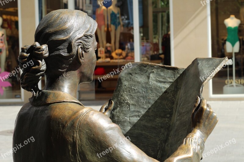 Reading Culture Statue City Bronze