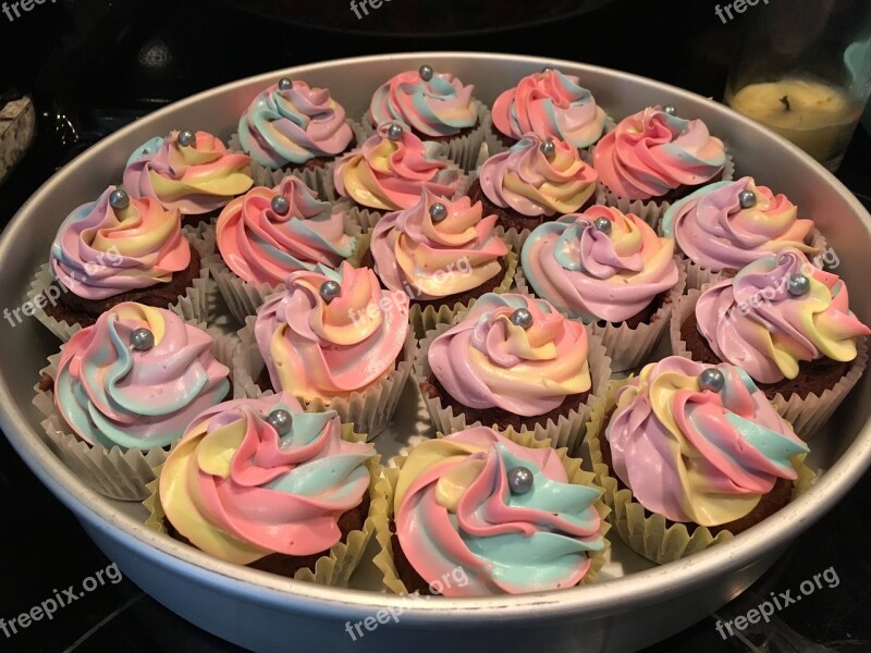 Cupcake Frosting Rainbow Unicorn Dessert