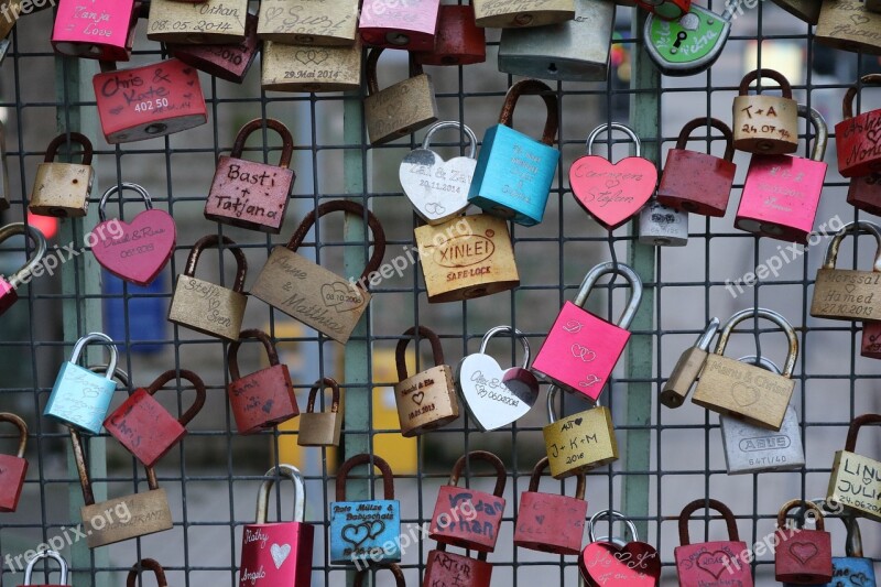 Love Locks Landscape Format Wire Mesh Padlock Love