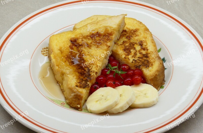 Breakfast French Toast Poor Knights White Bread Toast