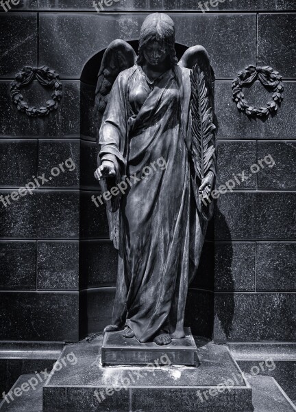 Angel Cemetery Sculpture Mourning Religion