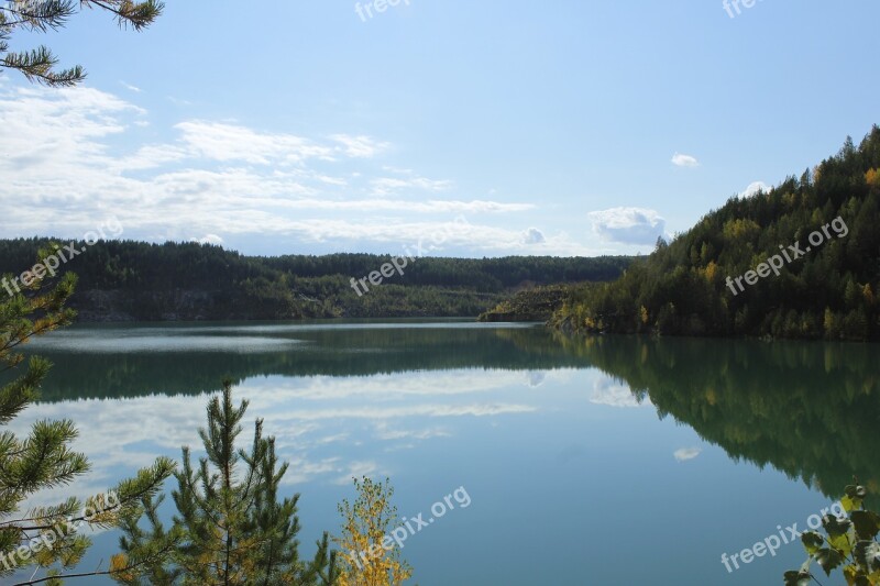 Quarry Lake The Nature Of The Urals Forest Russia