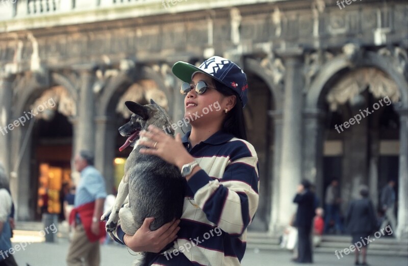 Girl Dog Travel Venezia Italy