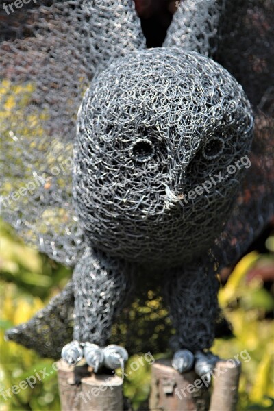 Sculpture Owl Wire Garden Ornament Free Photos