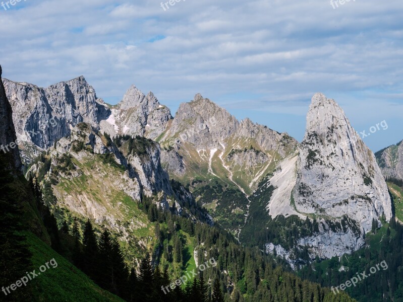 Geiselstein Gumpenkar Top Panorama Mountain Landscape Ceedings