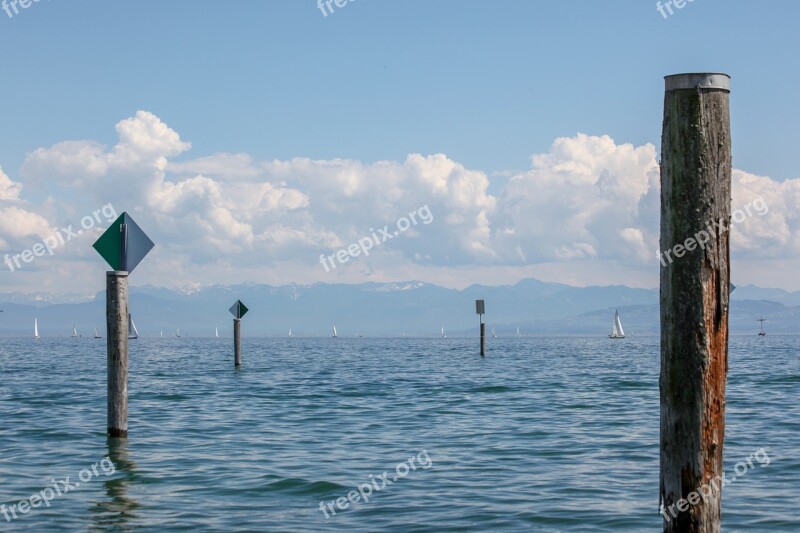 Lake Constance Alpine Panorama Sky Alpine Lake