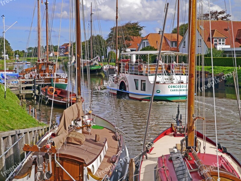 East Frisia Carolinensiel Harbour Museum Old Sailing Ships Paddle Steamer