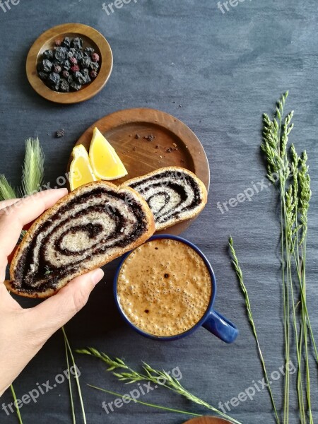 Breakfast Coffee Strudel Morning Fresh