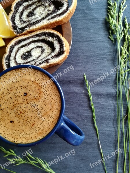 Breakfast Coffee Strudel Morning Fresh