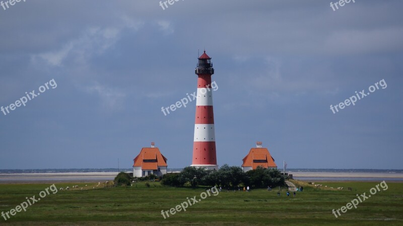 Westerhever Lighthouse North Sea Nordfriesland Wadden Sea