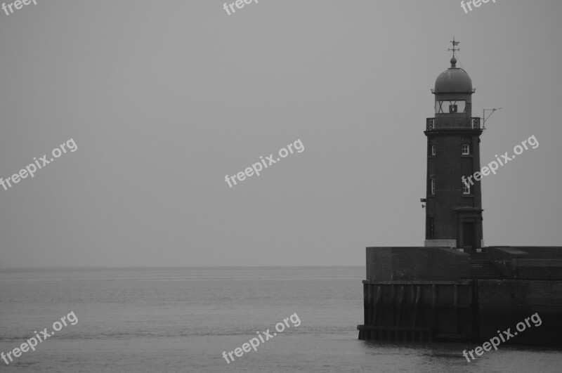 Lighthouse River Sea North Sea Port