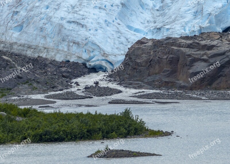 Glacier Melting Ice Water Lake