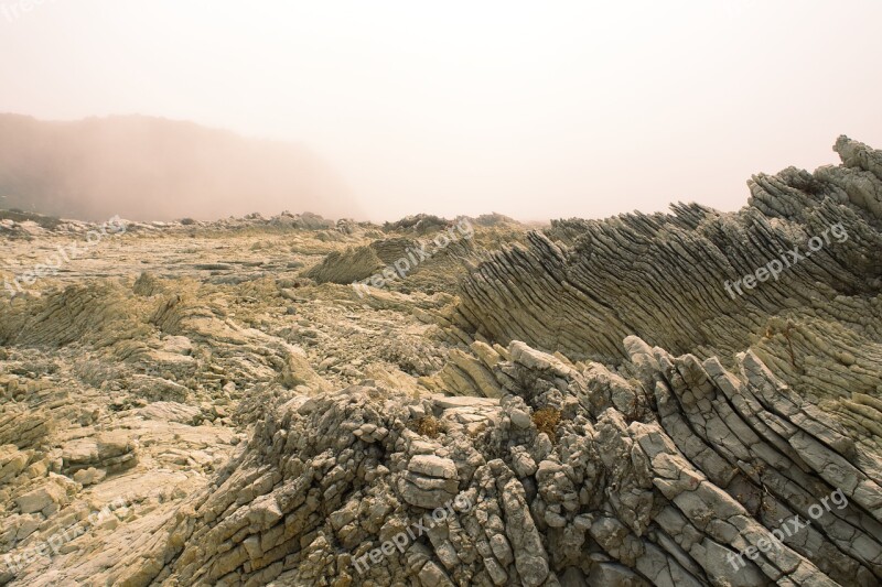 Rocks Mist Yellow Apocalypse Desert