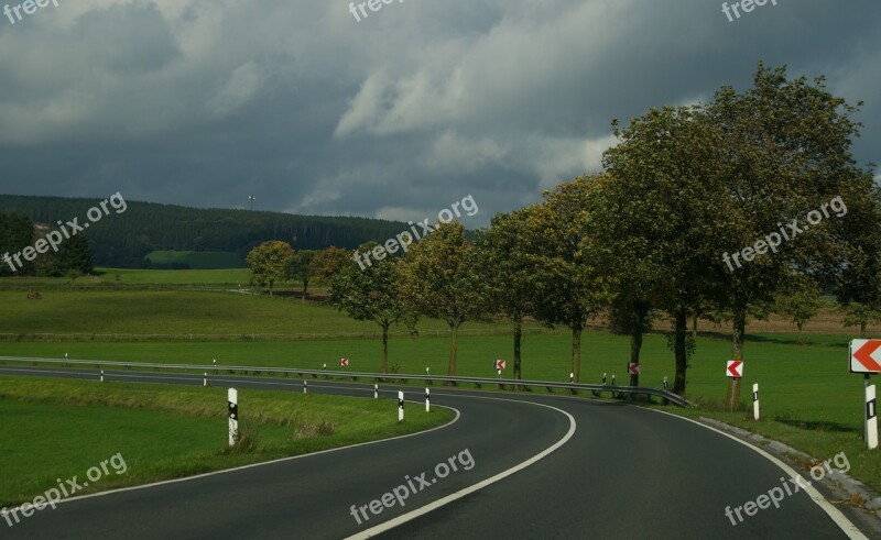 Road The Direction Of The Arrow Guard Rail Delineator Posts Limit Traffic