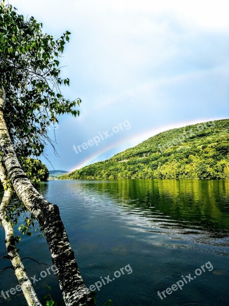 Water Nature Landscape Hudson River Rainbow