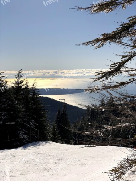 Snow Sunset Nature Cypress Cypress Mountain