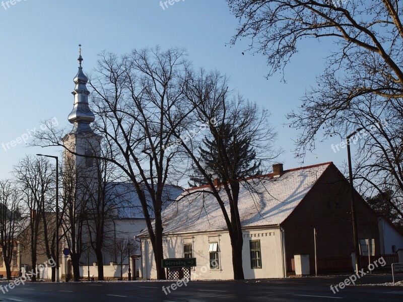 In The Morning Winter Cold Harkány Reformed Church